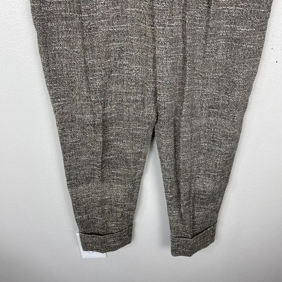 Rachel Comey Westside Pleated Linen Cuff Pants Size 2 Tweed Pockets Side Zip - Picture 2 of 11